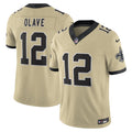 Men's New Orleans Saints Chris Olave Nike Gold Alternate Gameday Golds Alternate Vapor F.U.S.E. Limited Jersey