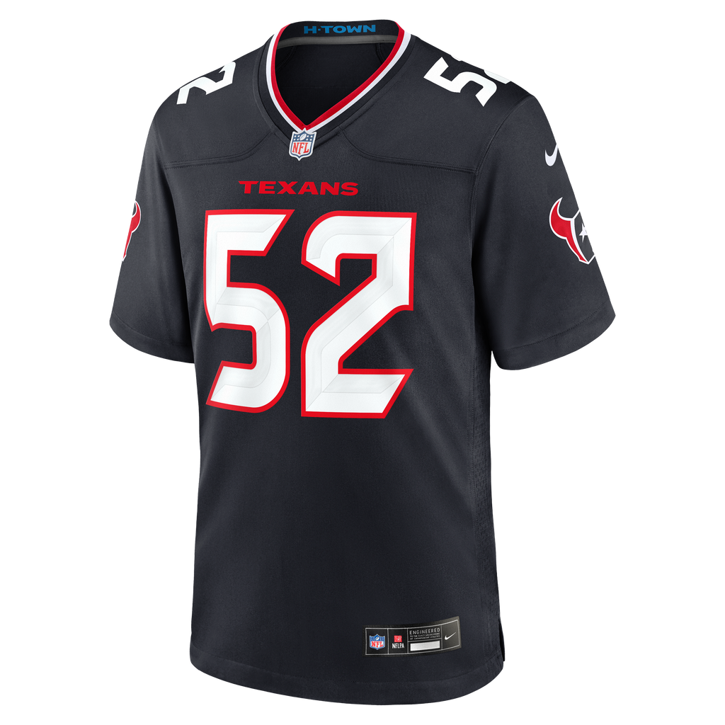 Men's Houston Texans Xavier Thomas Nike  Navy Team Game Jersey