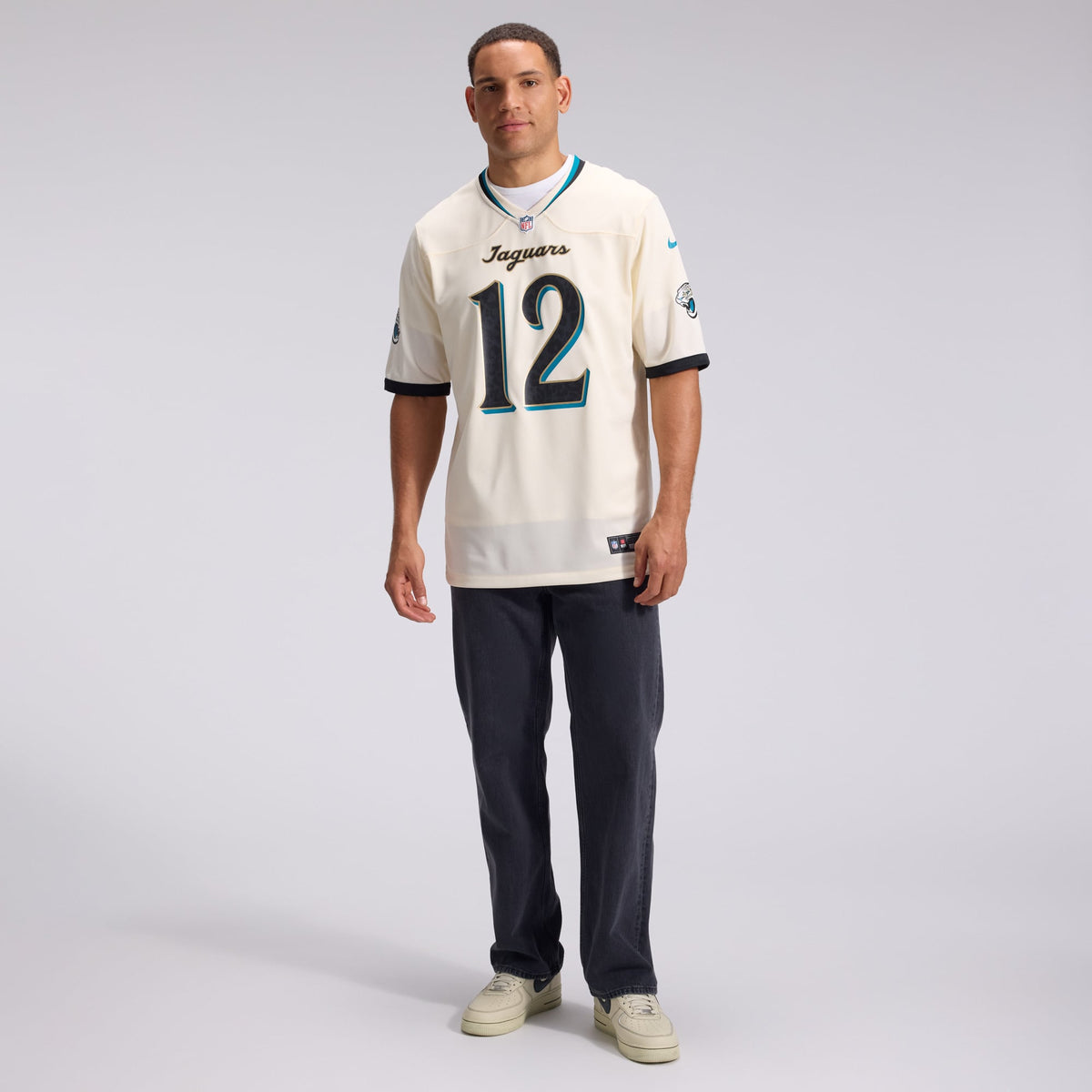 Men's Jacksonville Jaguars Travis Hunter Nike Natural 2026 Rivalries Collection Game Jersey