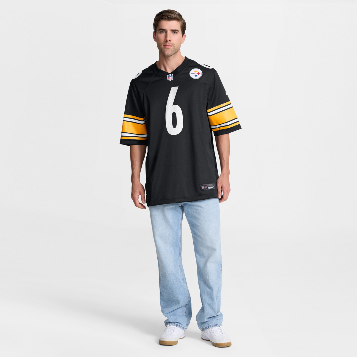 Men's Pittsburgh Steelers Patrick Queen Nike  Black  Game Jersey