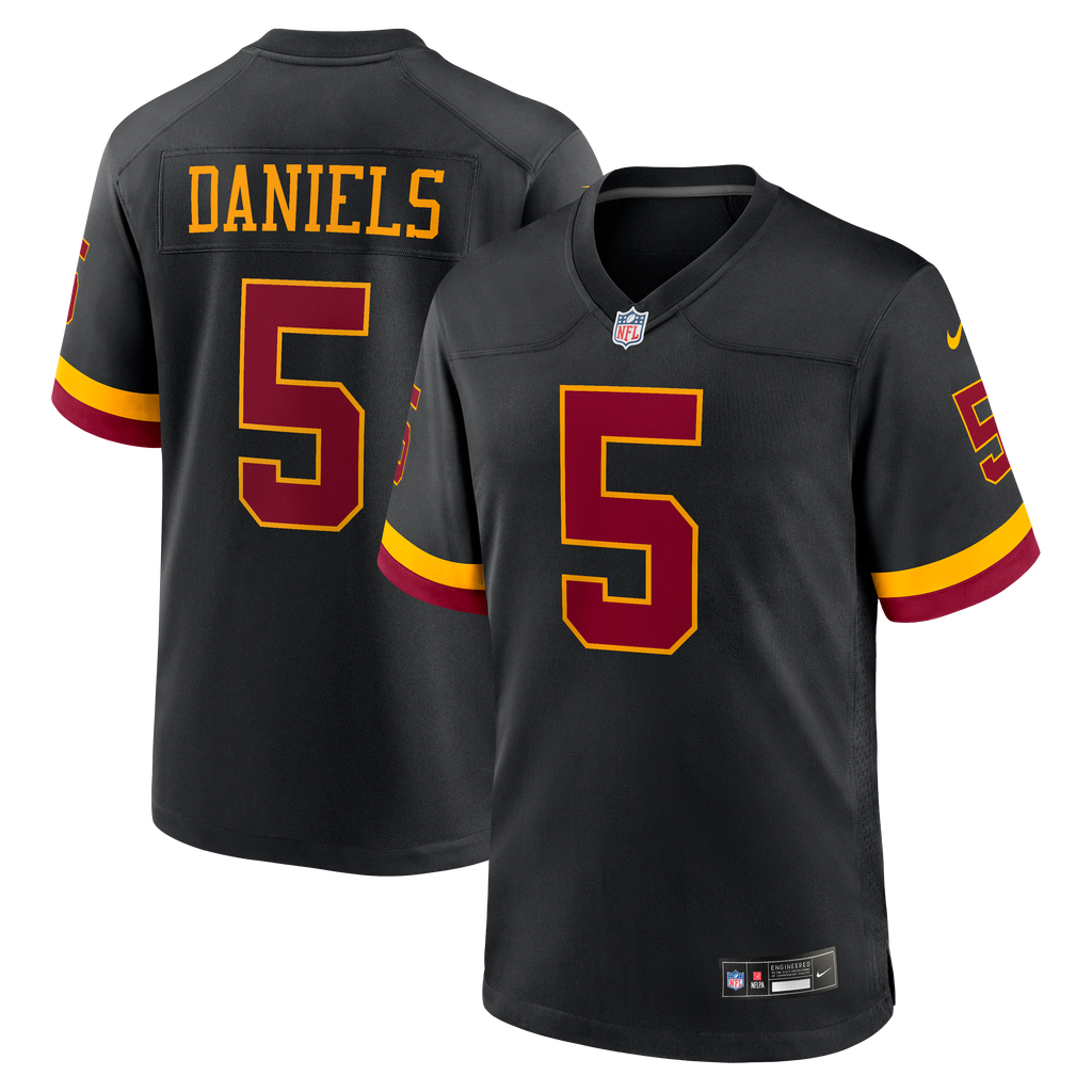 Hail Raiser Men's Washington Commanders Jayden Daniels Nike Black Alternate Game Jersey