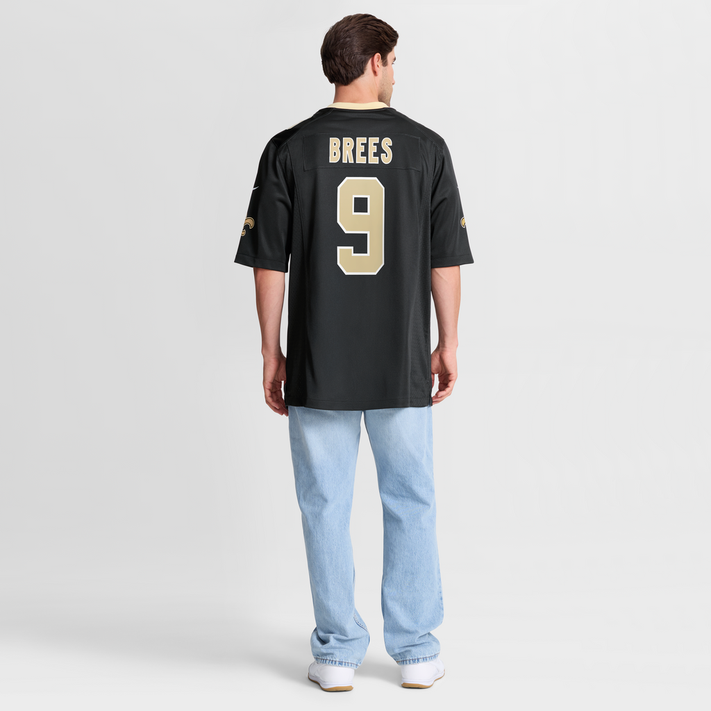 Men's New Orleans Saints Drew Brees Nike  Black Team Game Jersey