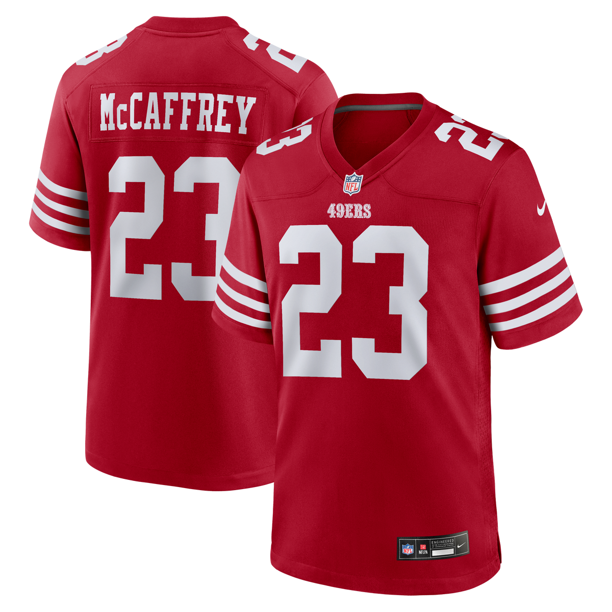 Men's San Francisco 49ers Christian McCaffrey Nike White Game Player Jersey