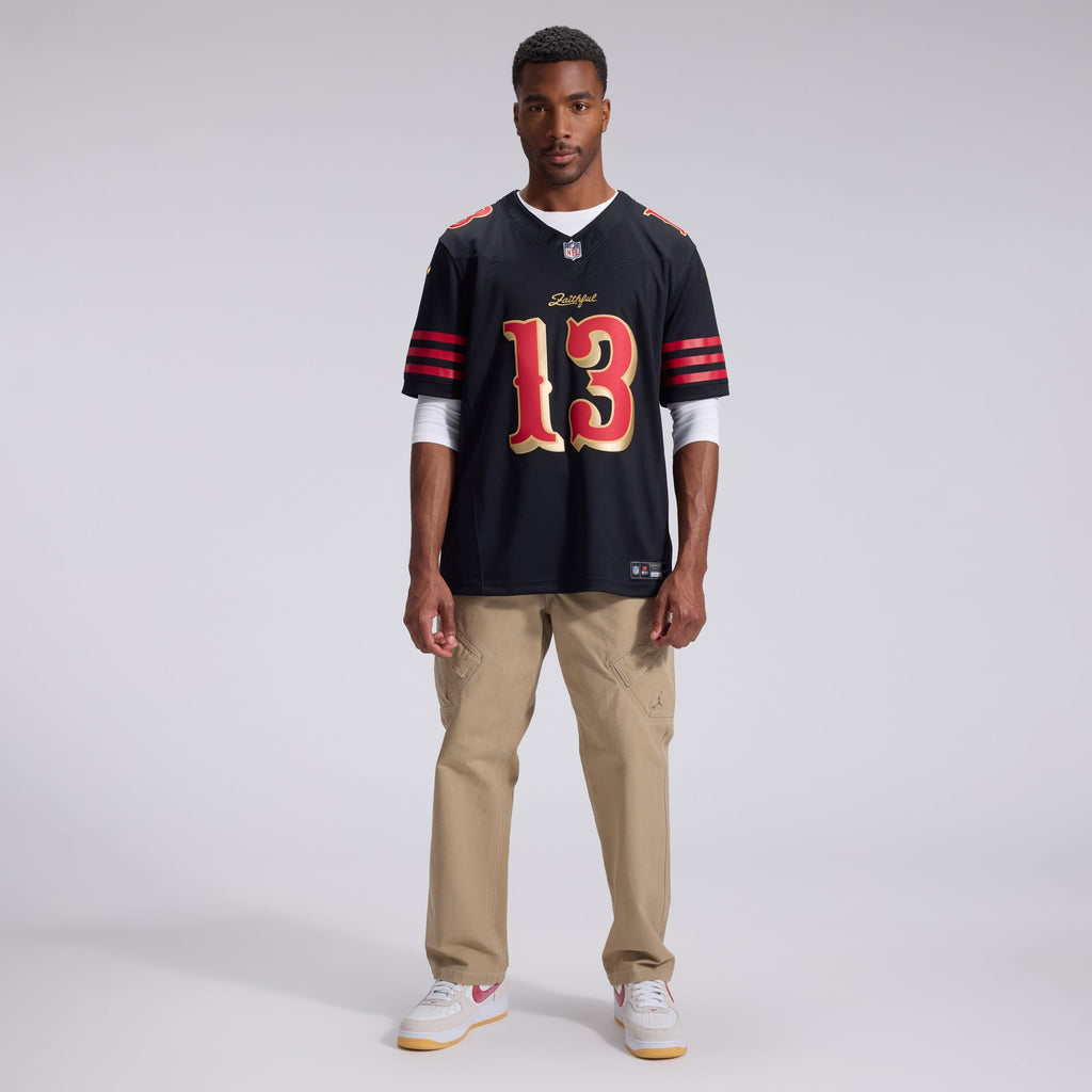 Men's San Francisco 49ers Brock Purdy Nike Black Rivalries Collection Stitched Limited Jersey