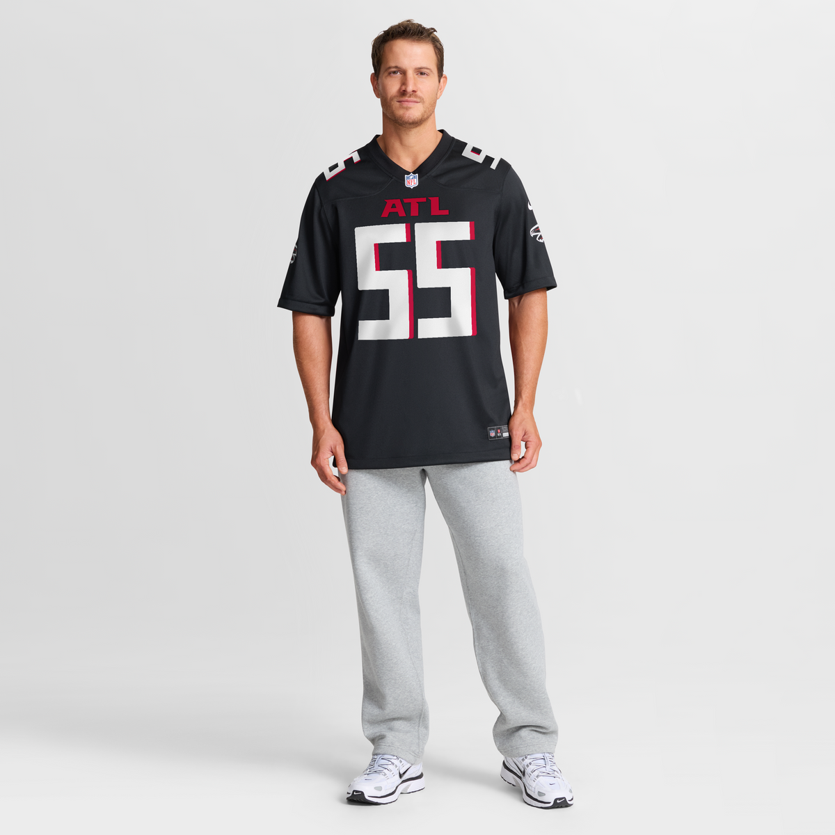 Men's Atlanta Falcons John Abraham Nike Black Game Retired Player Jersey