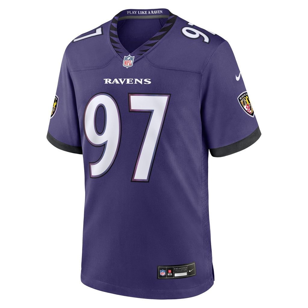 Men's Baltimore Ravens Ethan Burke Nike Purple Team Game Jersey