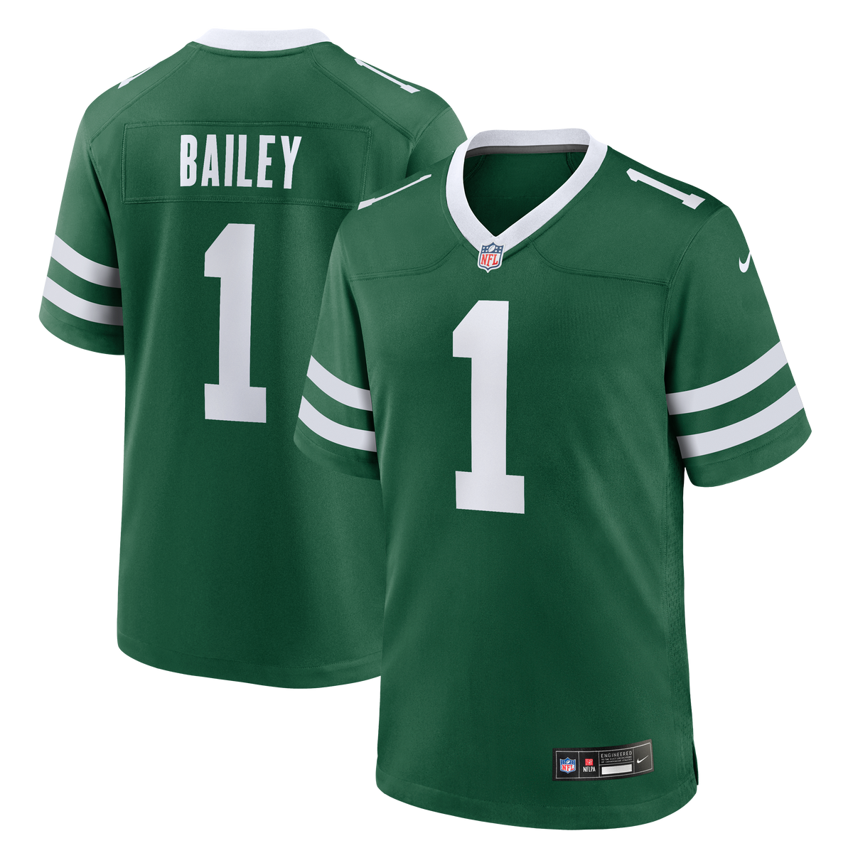 Men's New York Jets David Bailey Nike Legacy Black Alternate Game Player Jersey