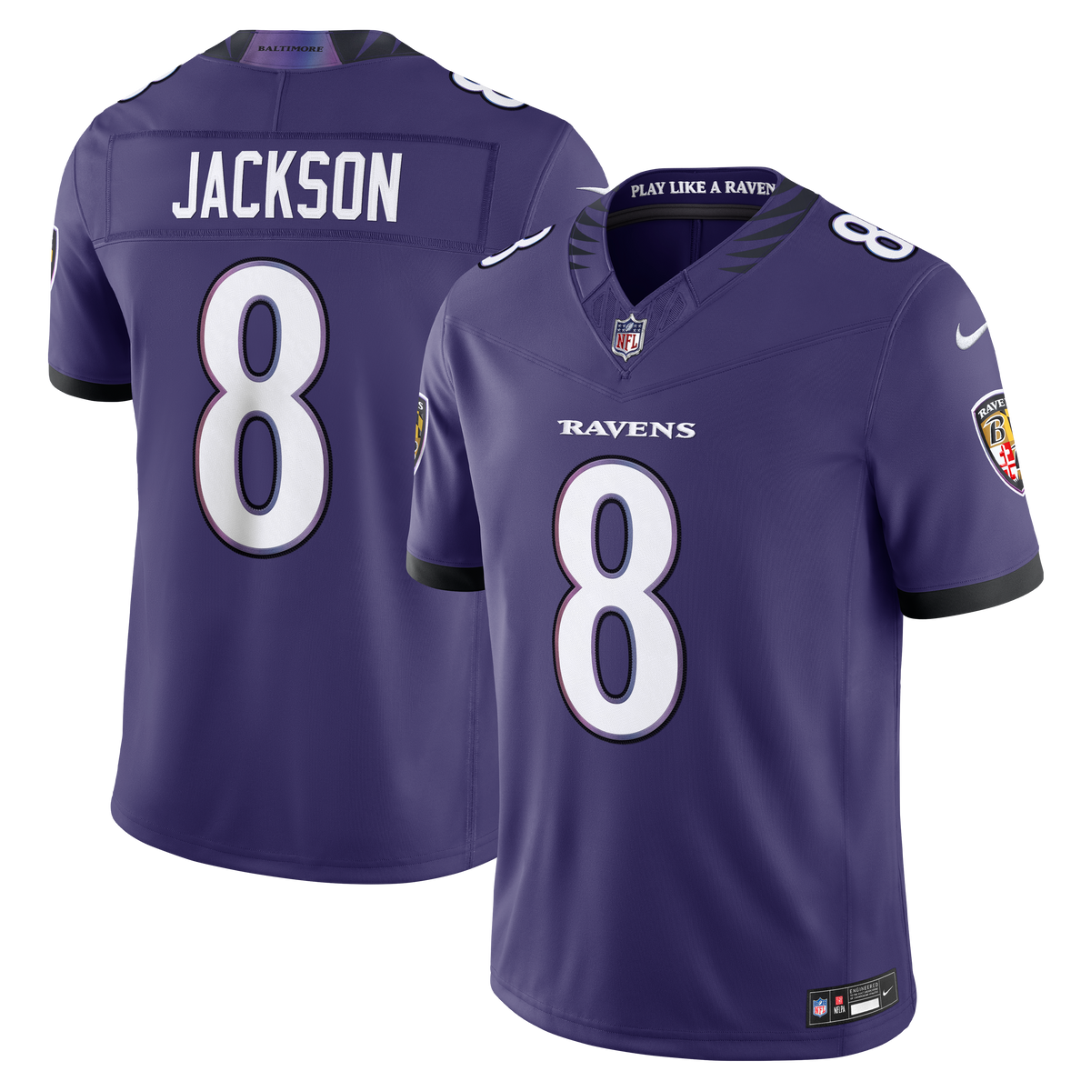 Men's Baltimore Ravens Lamar Jackson Nike White Vapor F.U.S.E. Stitched Limited Jersey