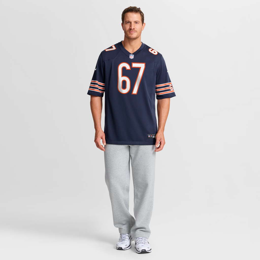 Men's Chicago Bears Garrett Bradbury Nike Navy Team Game Jersey