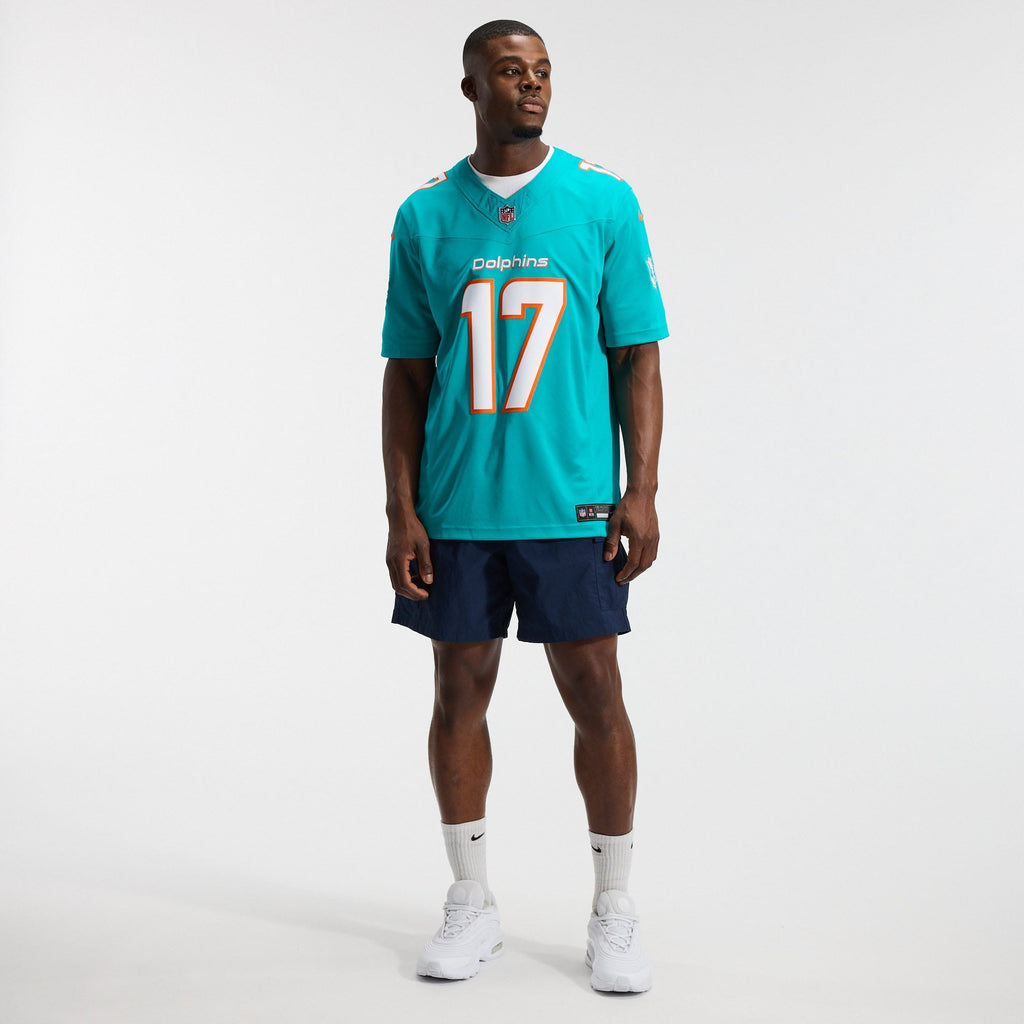 Men's Miami Dolphins Jaylen Waddle Nike Aqua Team Vapor F.U.S.E. Stitched Limited Jersey