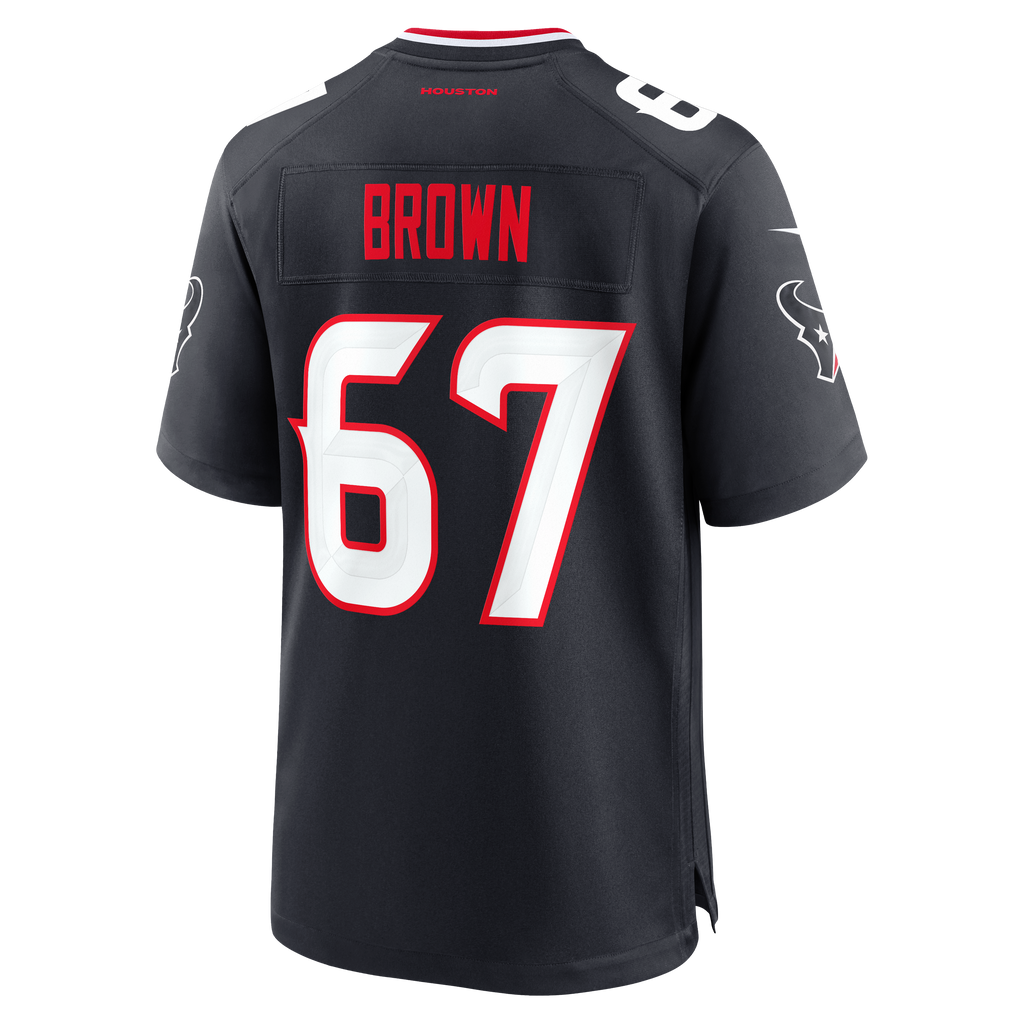 Men's Houston Texans Evan Brown Nike  Navy Team Game Jersey