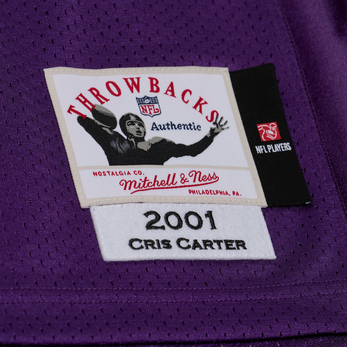 Men's Minnesota Vikings Cris Carter Mitchell & Ness Purple 2001 Authentic Throwback Jersey