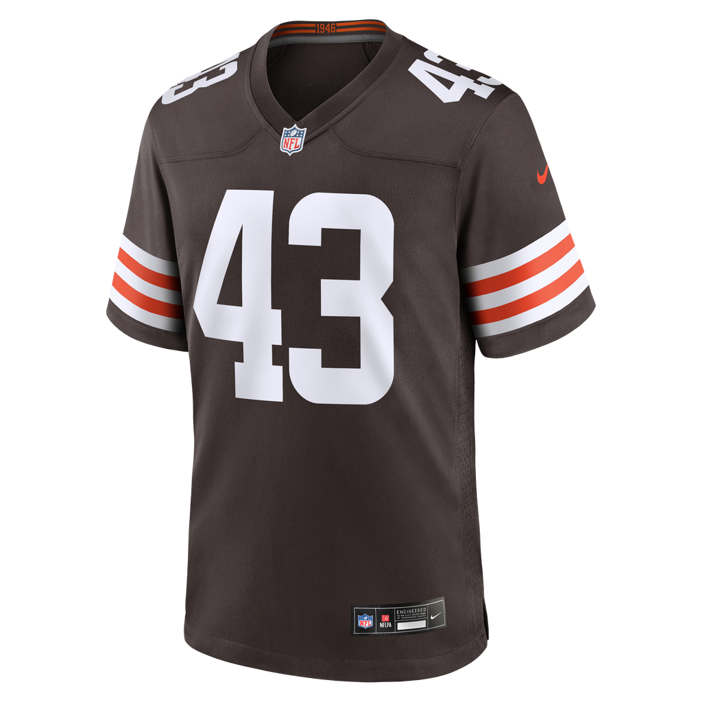 Men's Cleveland Browns Mohamoud Diabate Nike  Brown Team Game Jersey