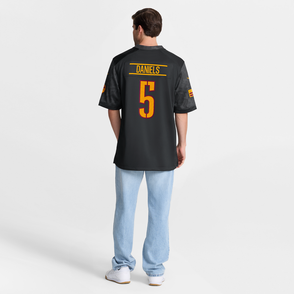 Men's Washington Commanders Jayden Daniels Nike Black Alternate Game Player Jersey