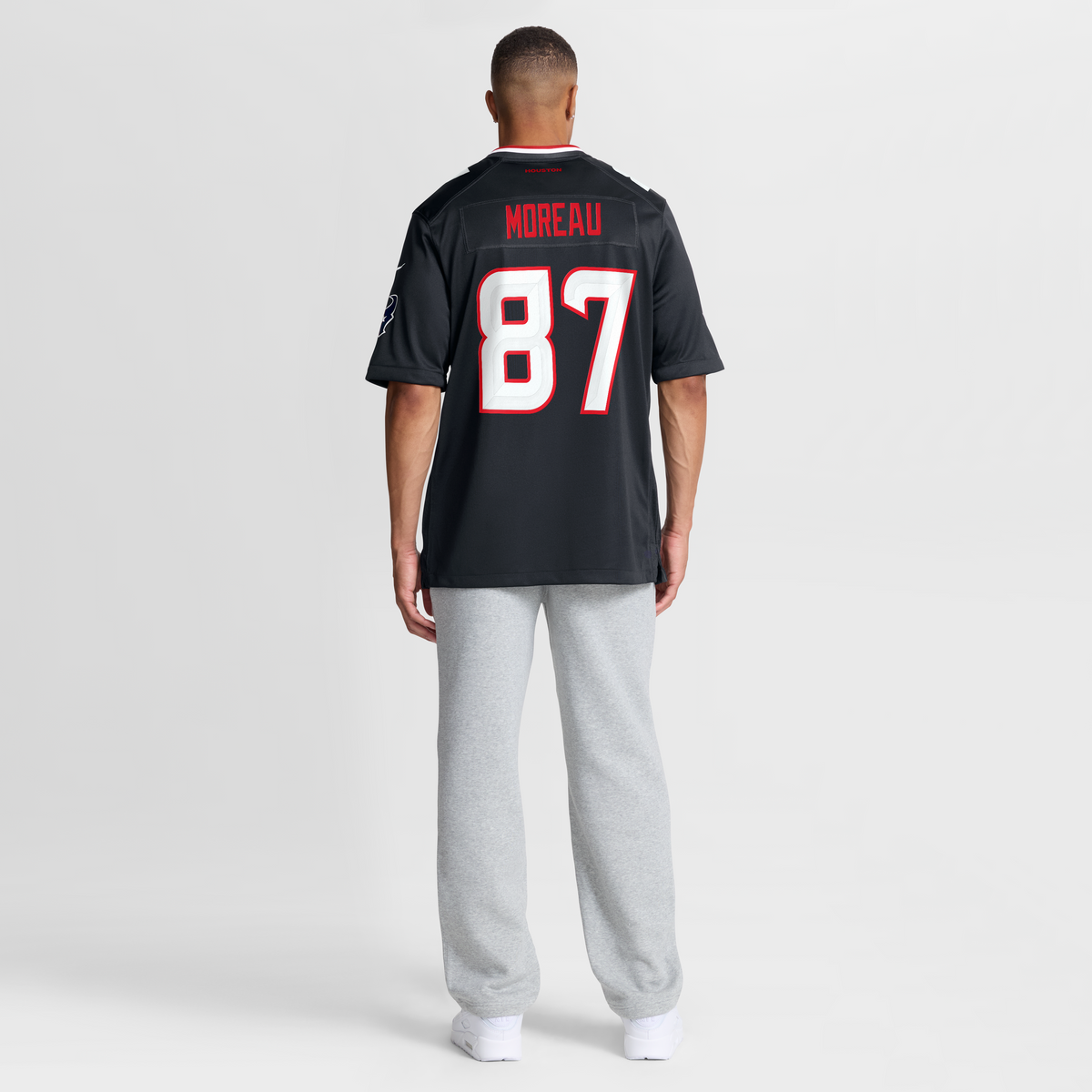 Men's Houston Texans Foster Moreau Nike  Navy Team Game Jersey