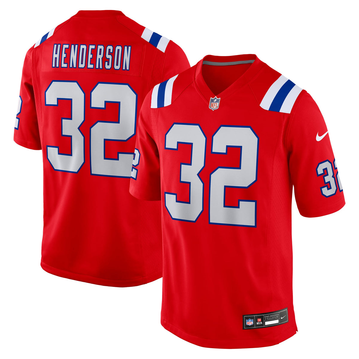 Men's New England Patriots TreVeyon Henderson Nike Navy 2025 NFL Draft Game Jersey
