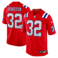 Men's New England Patriots TreVeyon Henderson Nike Red Alternate Game Player Jersey