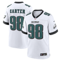 Men's Philadelphia Eagles Jalen Carter Nike White Game Jersey
