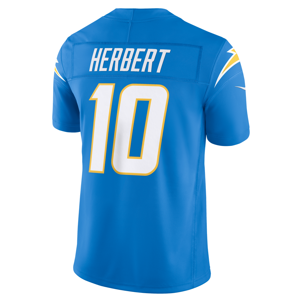 Men's Los Angeles Chargers Justin Herbert Nike Navy Alternate Super Chargers Vapor F.U.S.E. Stitched Limited Jersey