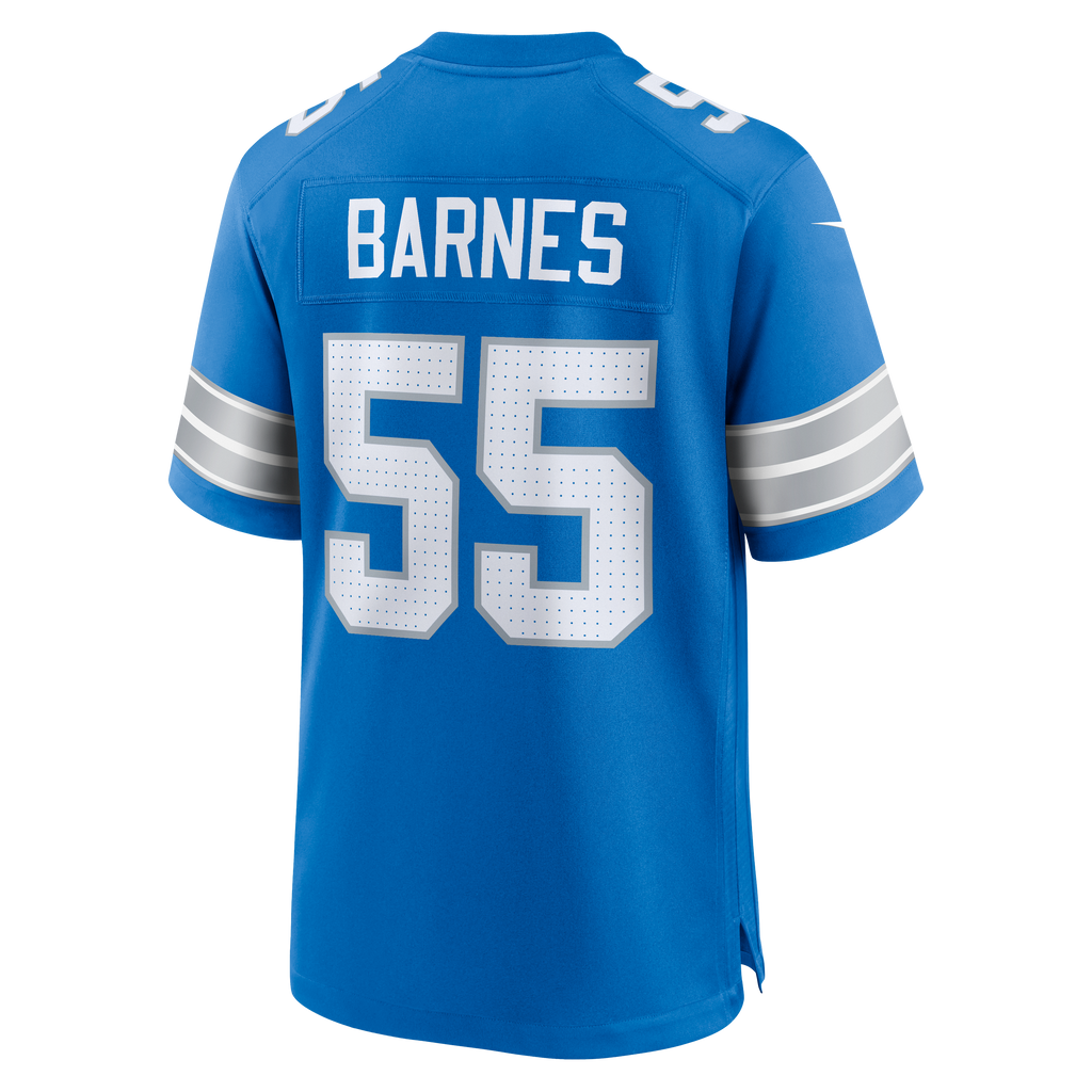 Men's Detroit Lions Derrick Barnes Nike  Blue Team Game Jersey
