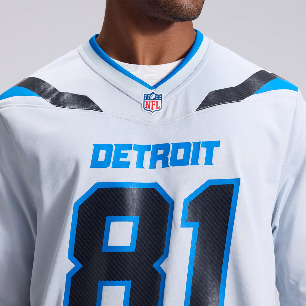 Men's Detroit Lions Calvin Johnson Nike Silver 2026 Rivalries Collection Game Jersey