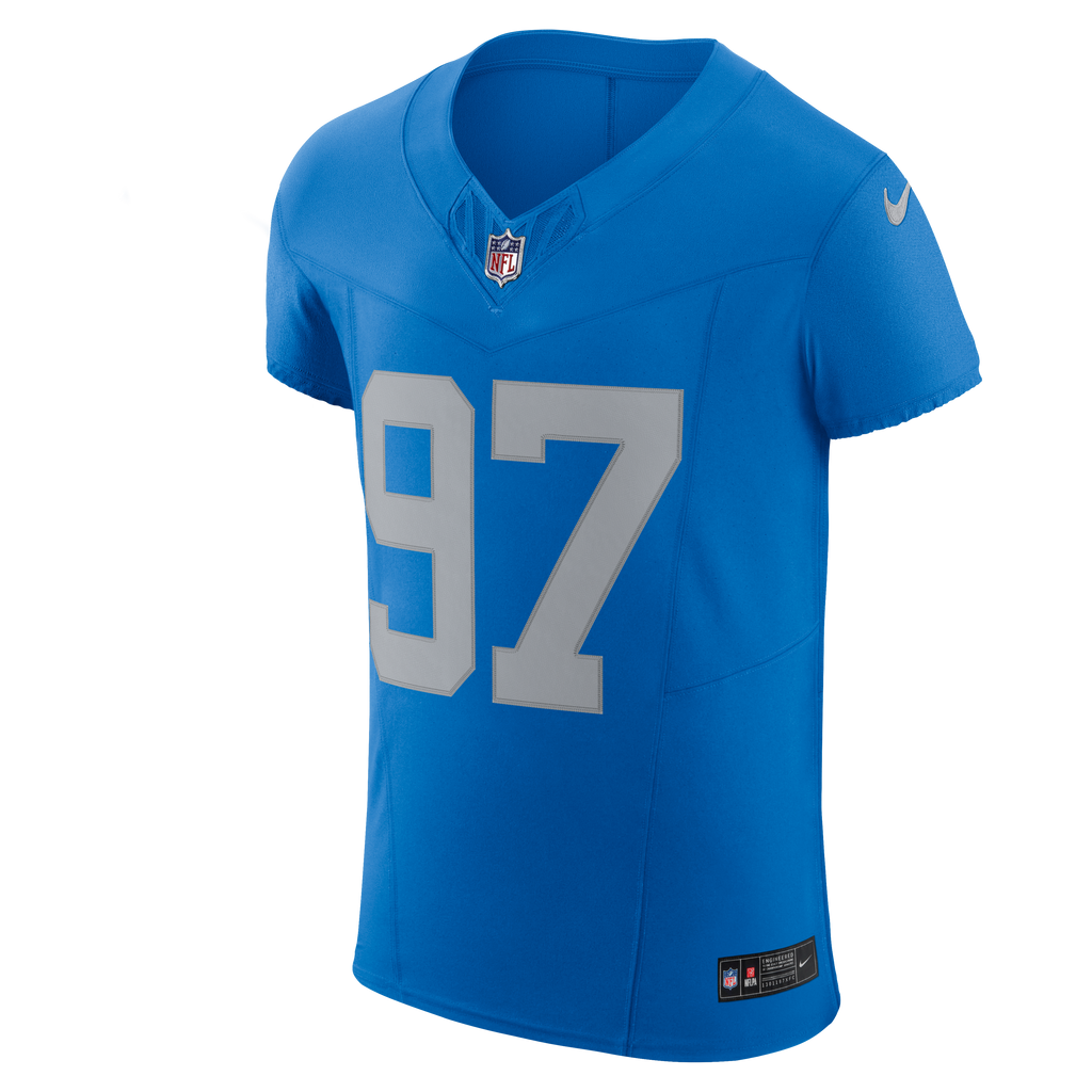 Men's Detroit Lions Aidan Hutchinson Nike Blue Alternate Vapor F.U.S.E. Elite Jersey
