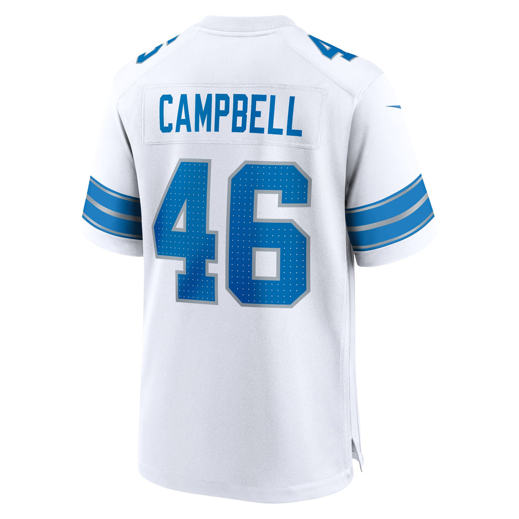 Men's Detroit Lions Jack Campbell Nike  White White Game Jersey