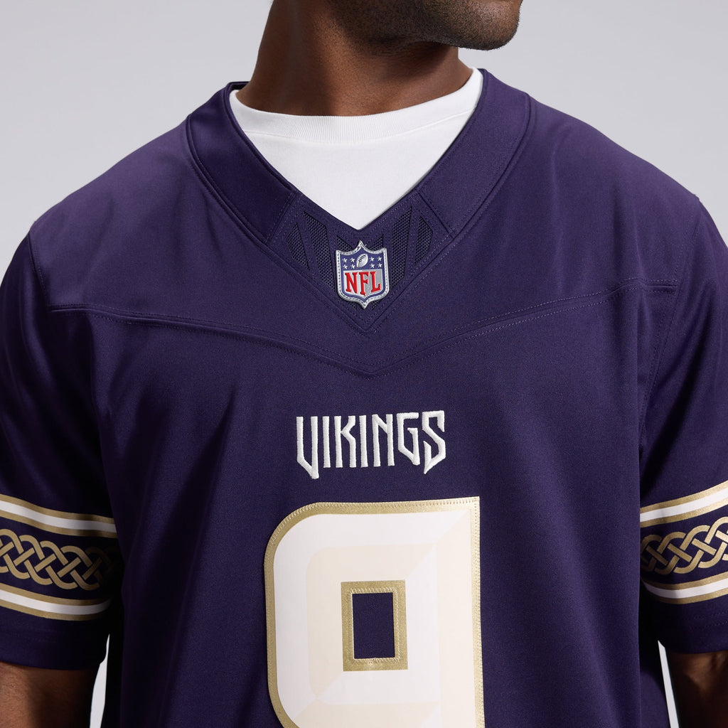 Men's Minnesota Vikings J.J. McCarthy Nike Purple 2026 Rivalries Collection Stitched Limited Jersey