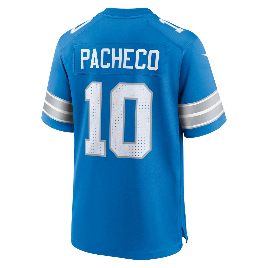 Men's Detroit Lions Isiah Pacheco Nike  Blue Team Game Jersey