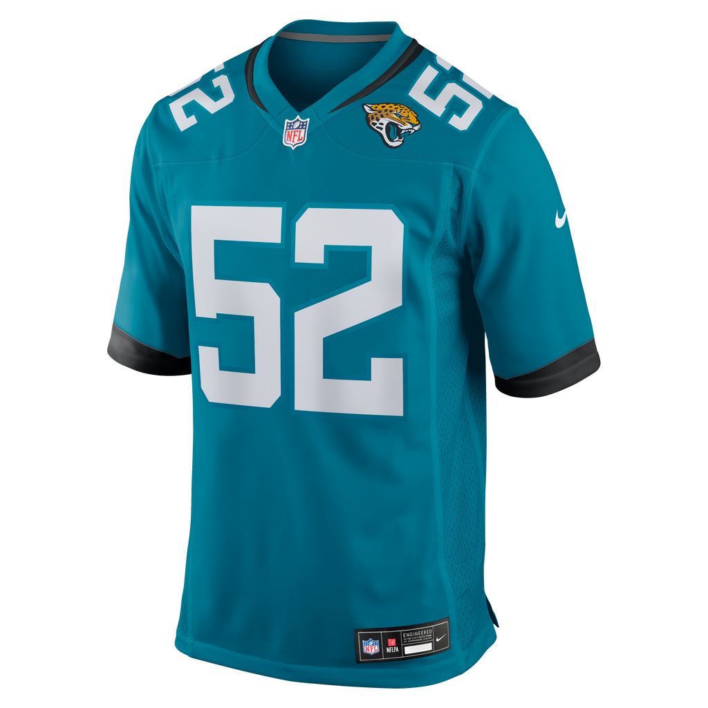 Men's Jacksonville Jaguars DaVon Hamilton Nike Teal Game Jersey