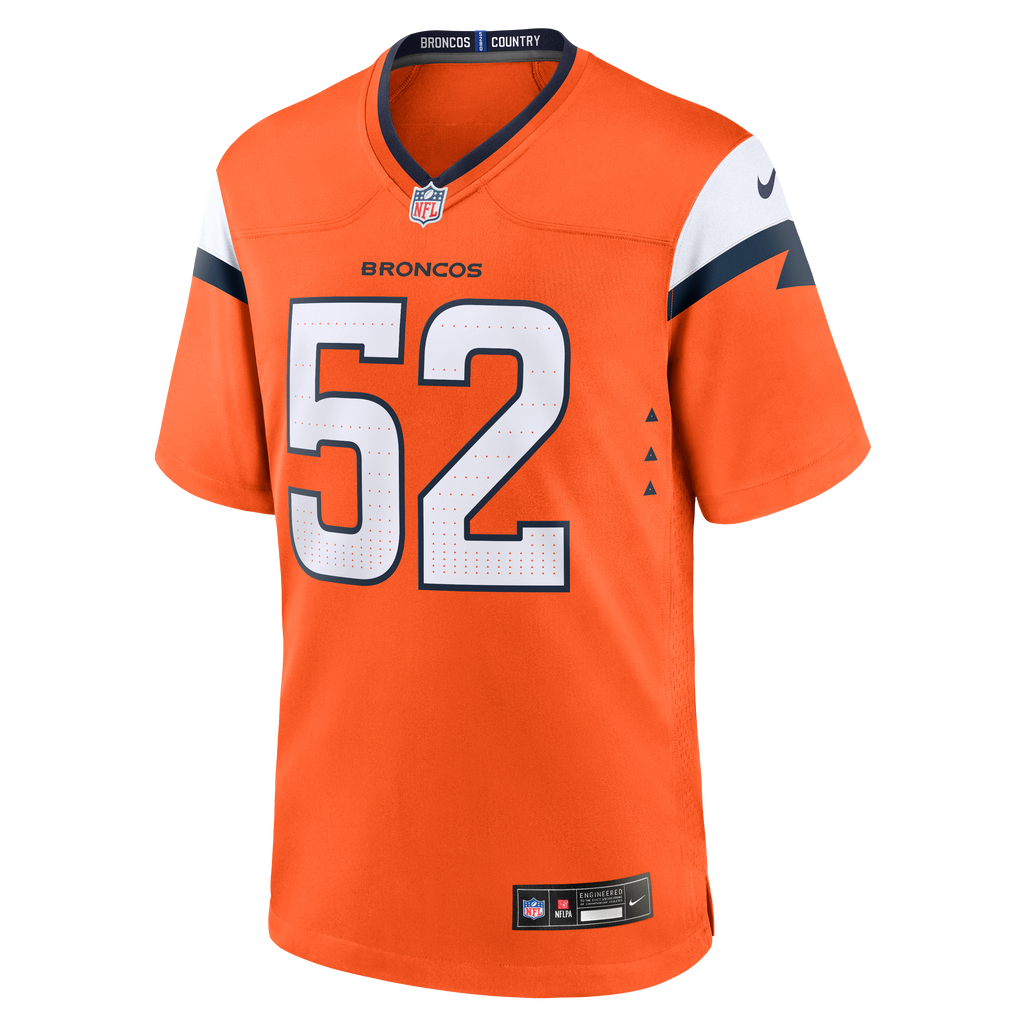Men's Denver Broncos Jonah Elliss Nike  Orange Team Game Jersey