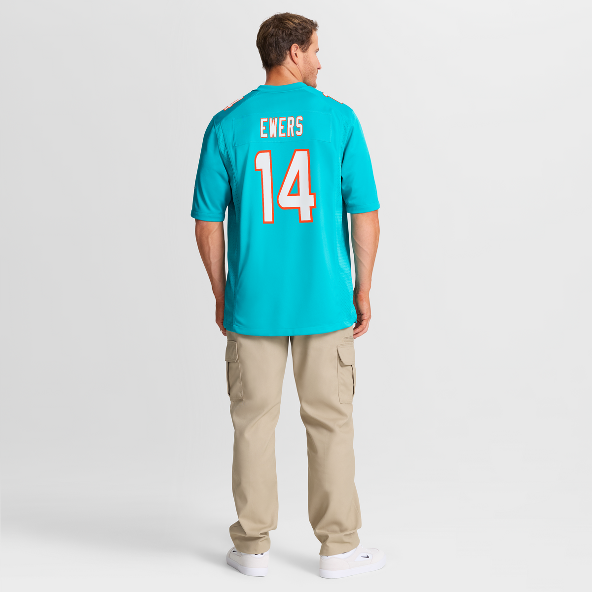 Men's Miami Dolphins Quinn Ewers Nike  Aqua Team Game Jersey