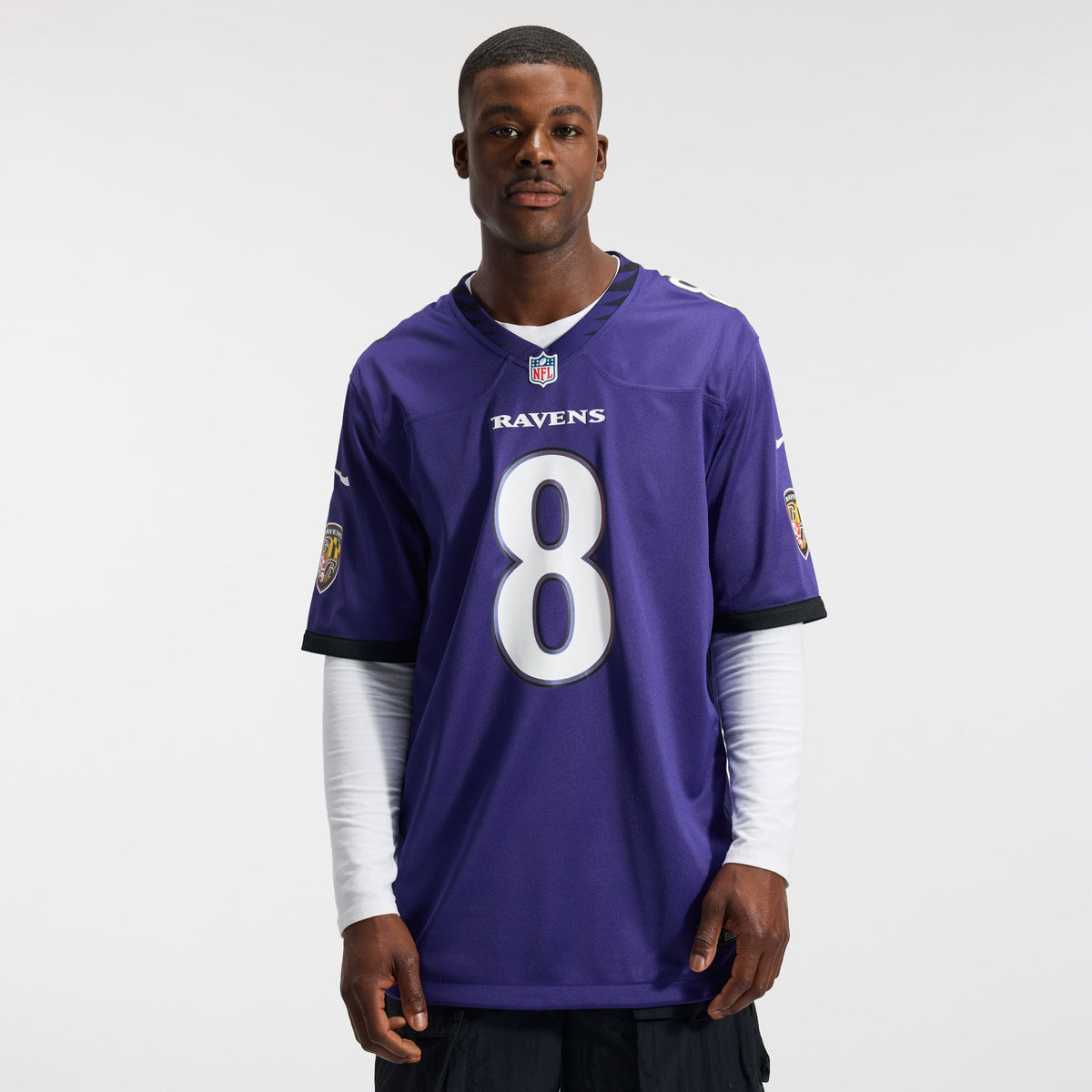 Men's Baltimore Ravens Lamar Jackson Nike Purple Team Game Jersey
