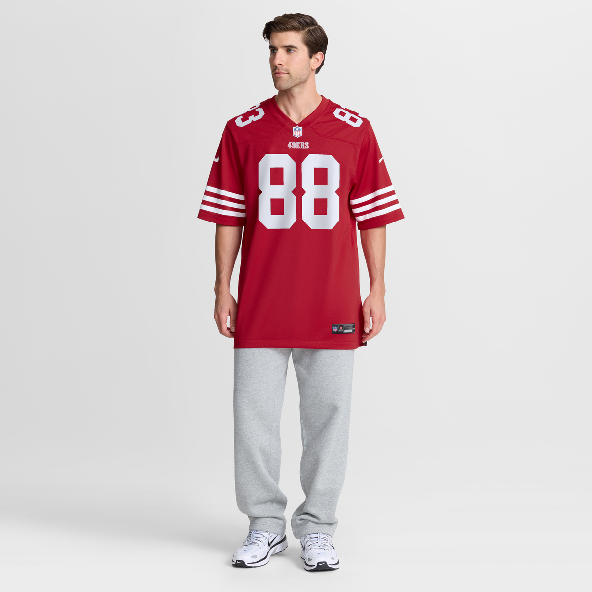 Men's San Francisco 49ers Jake Tonges Nike  Scarlet Team Game Jersey