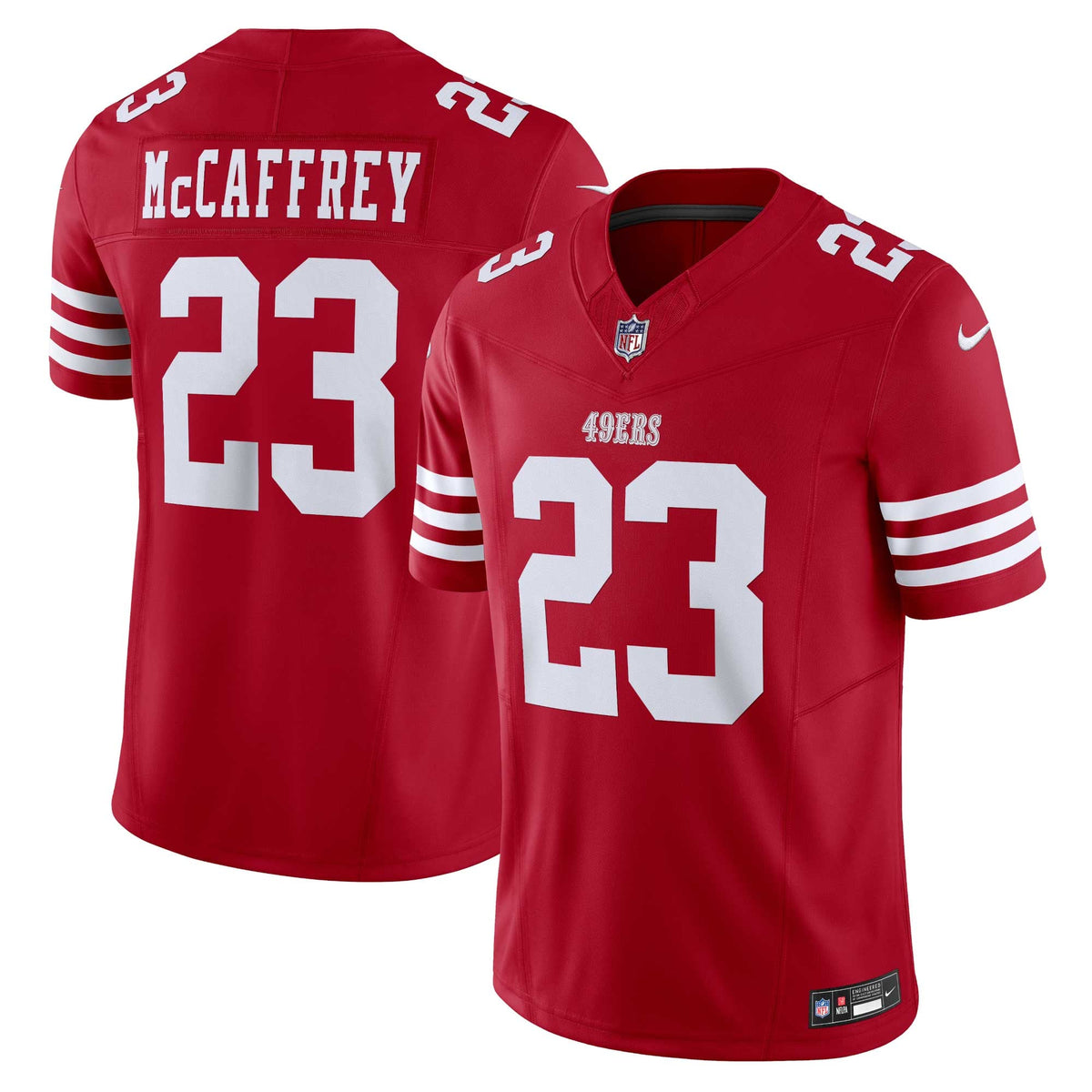Men's San Francisco 49ers Christian McCaffrey Nike White Vapor F.U.S.E. Limited 2nd Alternate Jersey