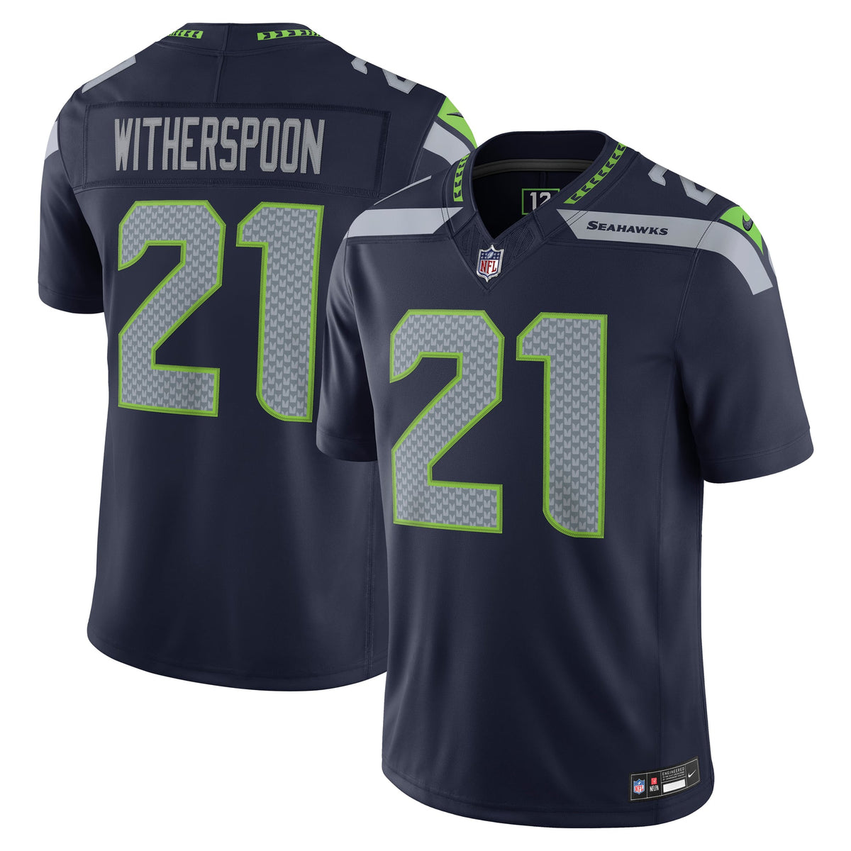 Men's Seattle Seahawks Devon Witherspoon Nike College Navy Team Vapor F.U.S.E. Stitched Limited Jersey