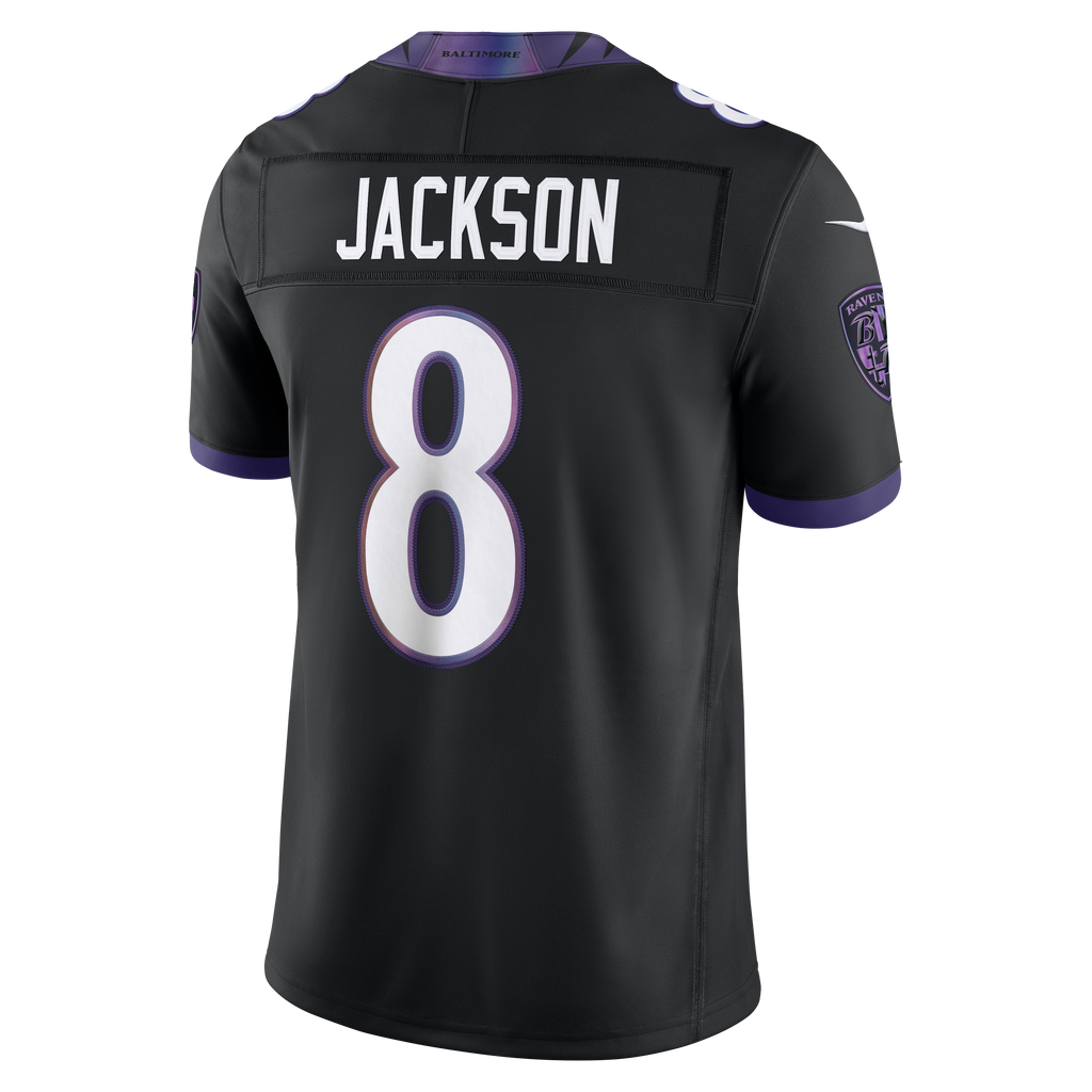 Men's Baltimore Ravens Lamar Jackson Nike Black Alternate Alternate Vapor F.U.S.E. Stitched Limited Jersey