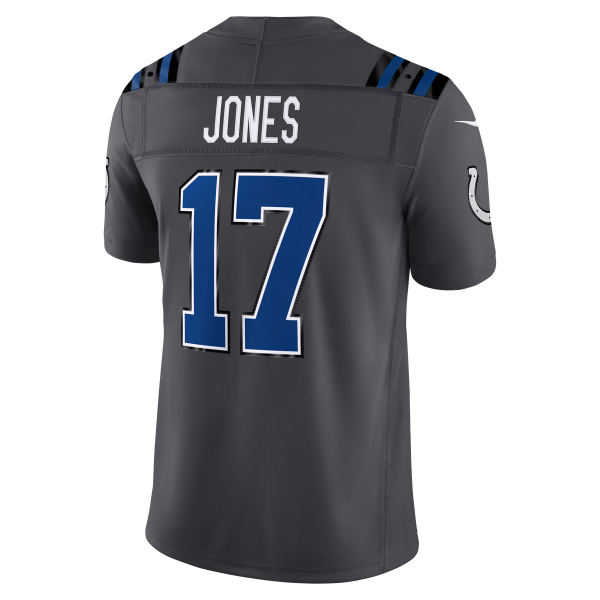 Men's Indianapolis Colts Daniel Jones Nike Anthracite 2026 Rivalries Collection Stitched Limited Jersey