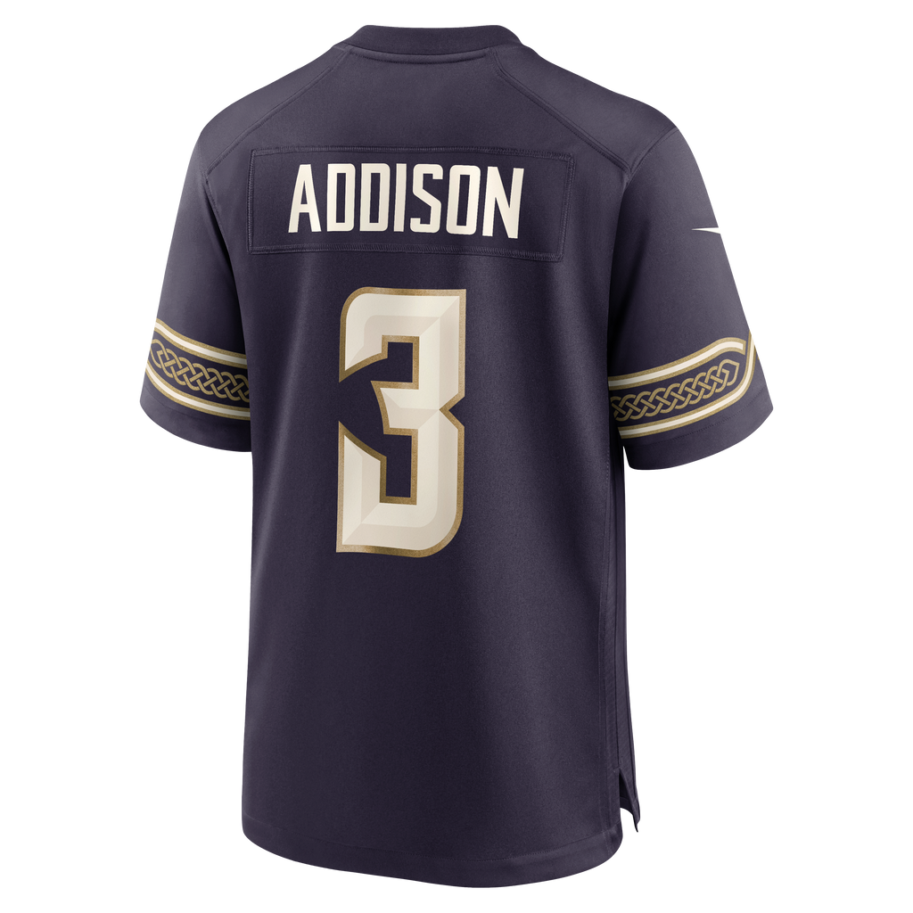 Men's Minnesota Vikings Jordan Addison Nike Purple 2026 Rivalries Collection Game Jersey