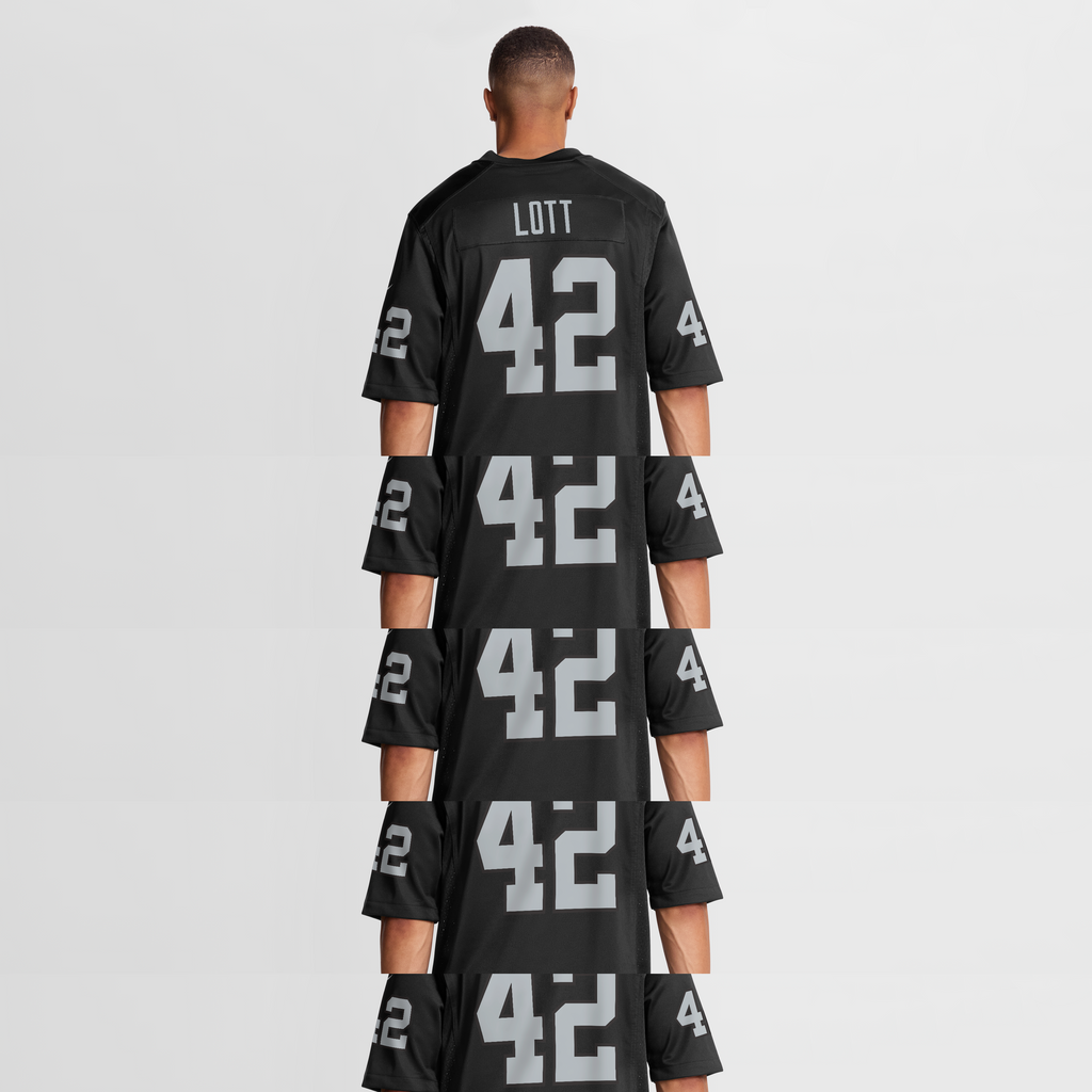 Men's Las Vegas Raiders Ronnie Lott Nike Black Game Retired Player Jersey