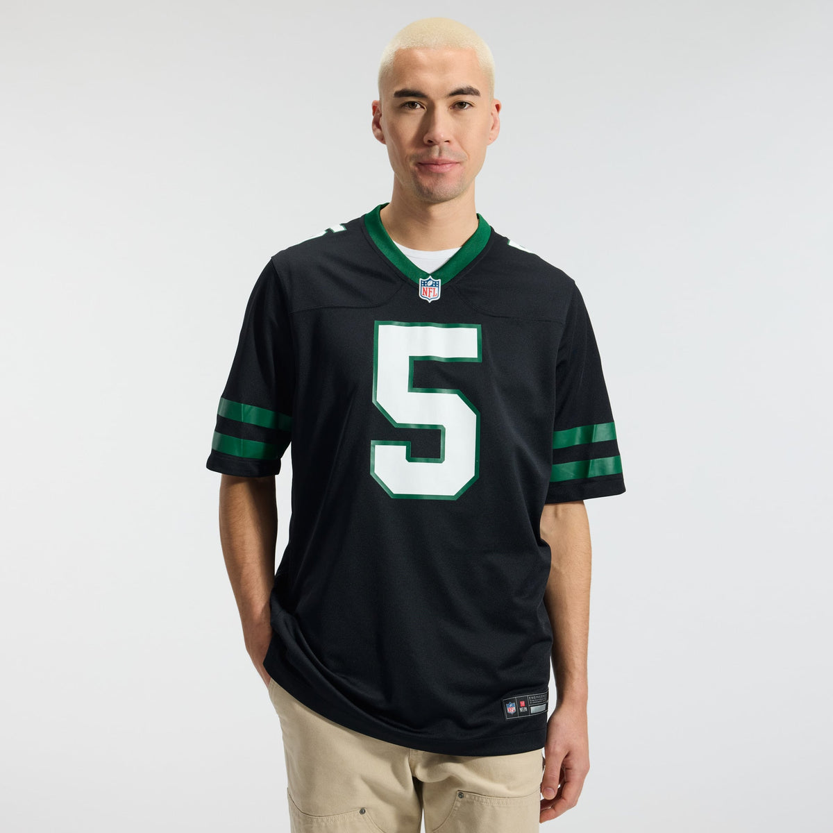 Men's New York Jets Garrett Wilson Nike Legacy Black Alternate Game Jersey