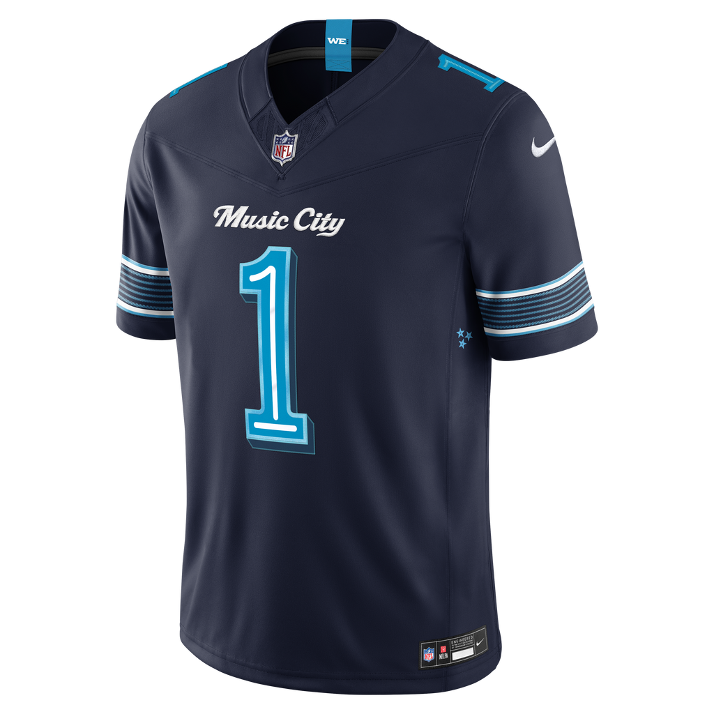 Men's Tennessee Titans Cameron Ward Nike Navy 2026 Rivalries Collection Stitched Limited Jersey