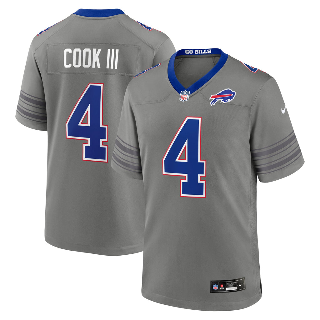 Men's Buffalo Bills James Cook III Nike Gray Nickel City Game Jersey