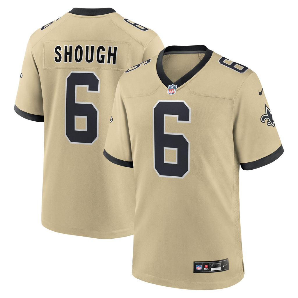 Men's New Orleans Saints Tyler Shough Nike Gold Alternate Game Player Jersey