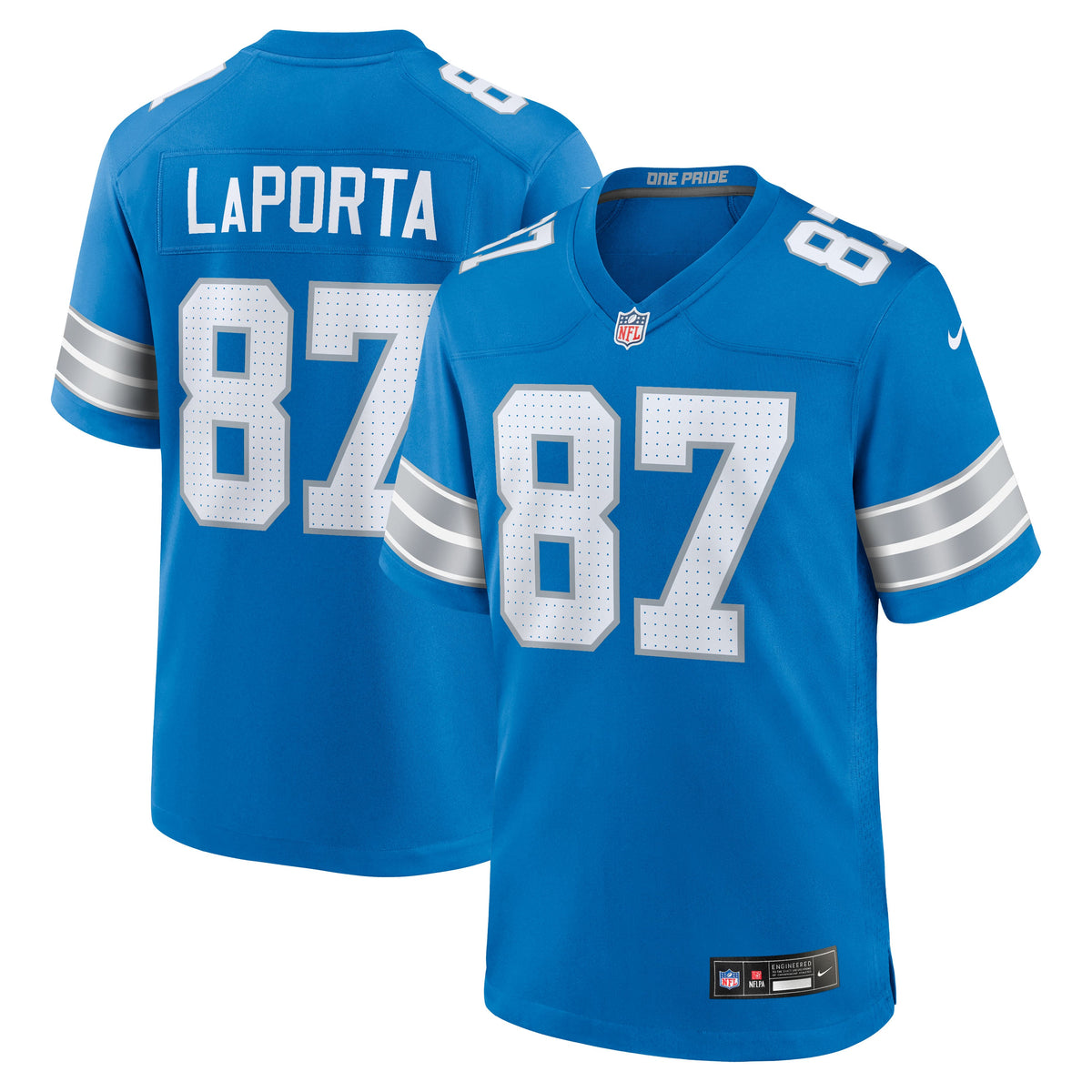 Men's Detroit Lions Sam LaPorta Nike Black 2nd Alternate Game Jersey