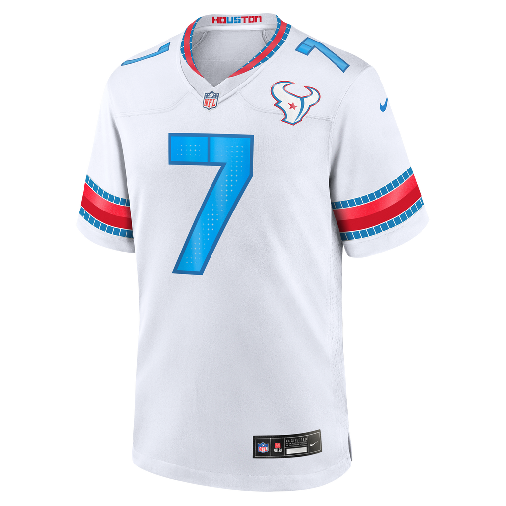 Men's Houston Texans C.J. Stroud Nike White 2026 Rivalries Collection Game Jersey