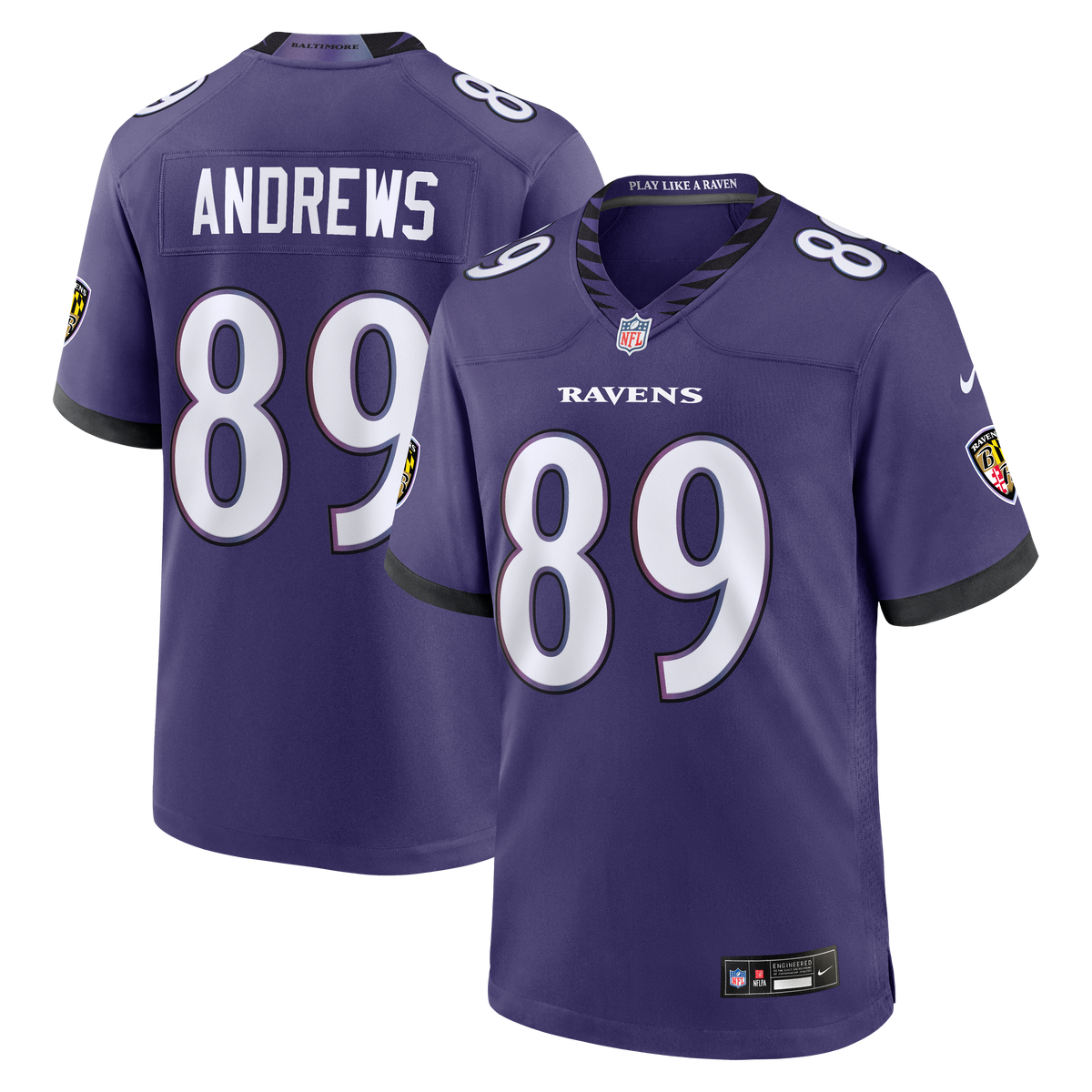 Men's Baltimore Ravens Mark Andrews Nike Black Alternate Game Jersey
