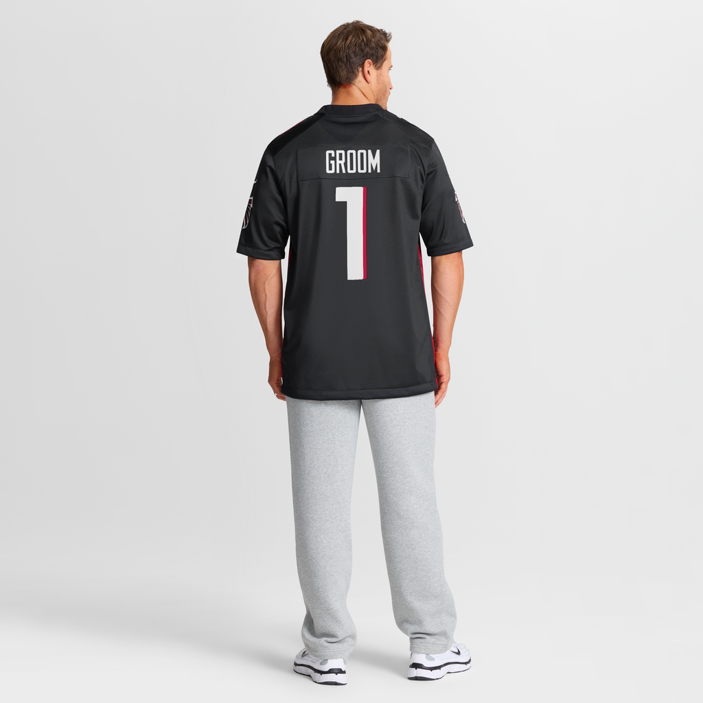 Men's Atlanta Falcons Number 1 Groom Nike Black Game Jersey
