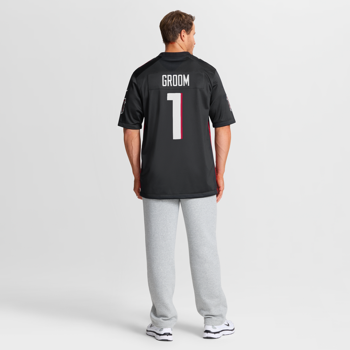 Men's Atlanta Falcons Number 1 Groom Nike Black Game Jersey