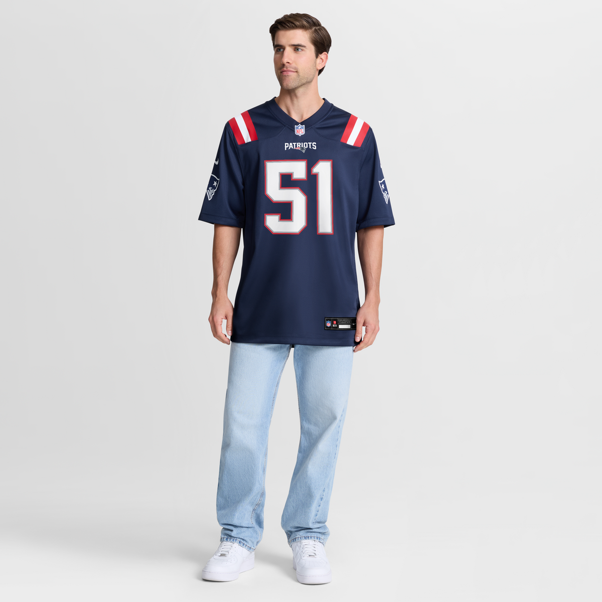 Men's New England Patriots James Hudson Nike Navy Team Game Jersey